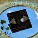 Khaki corner stud earrings with palladium plated Microbeads