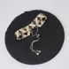 Bordo-beige bracelet with palladium corners