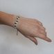 Bordo-beige bracelet with palladium corners