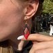 Сережки-листочки червоно-чорні EA-01-0033 фото 3
