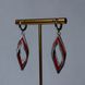 Leaf-shaped earrings red with palladium