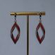 Leaf-shaped earrings red with palladium