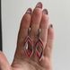 Leaf-shaped earrings red with palladium