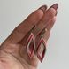 Leaf-shaped earrings red with palladium